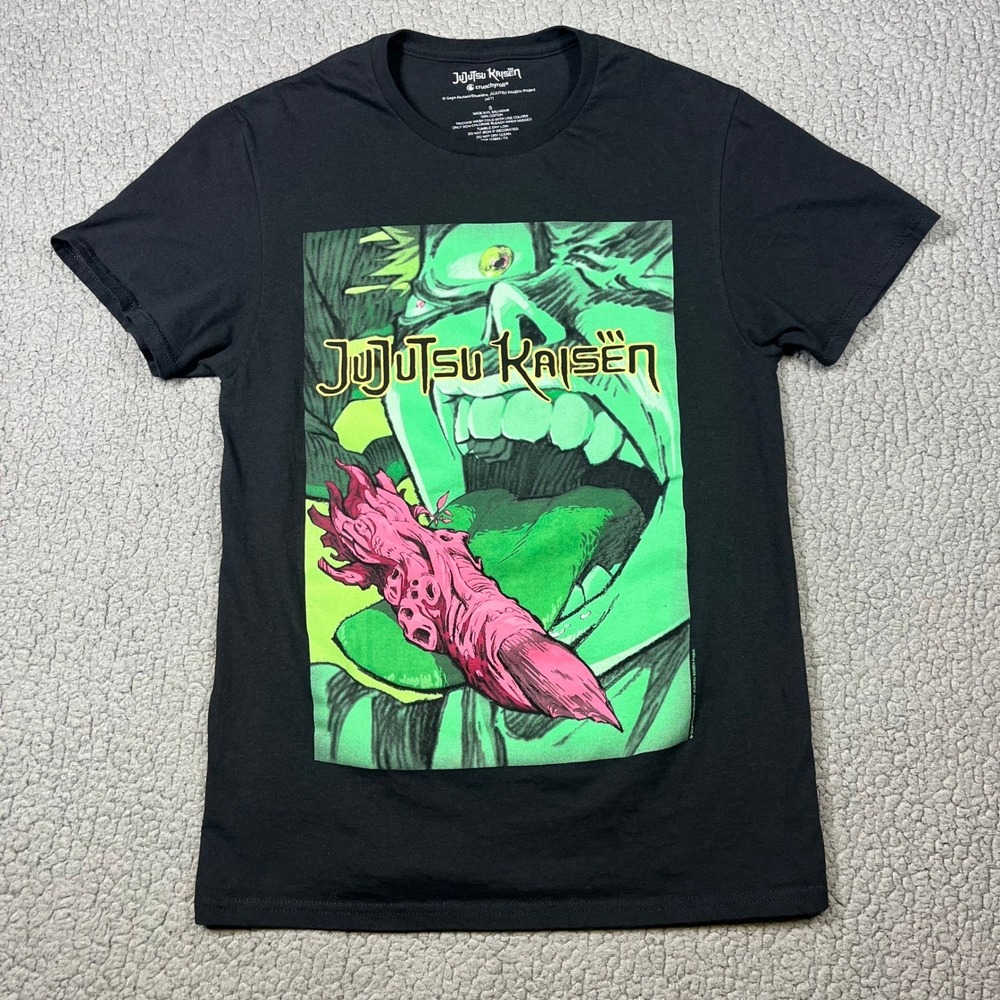 Jujutsu Kaisen Graphic T-Shirt Mens Small Black Sukuna Finger Crunchyroll Anime